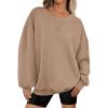 imagePRETTYGARDEN Oversized Sweatshirt for Women Fall Outfits 2025 Crewneck Long Sleeve Tops Fleece Pullover Winter ClothingCoffee