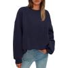 imagePRETTYGARDEN Sweatshirt for Women Oversized Crewneck Long Sleeve Pullover Fleece Top 2025 Fall Winter Fashion Outfits ClothesNavy Blue