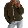 imagePRETTYGARDEN Womens 2025 Fall Fashion Clothes Trendy Fleece Sherpa Cropped Jackets Buttons Warm Casual Winter Faux Fur CoatsArmy Green