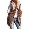 imagePRETTYGARDEN Womens 2025 Fall Reversible Long Vests Sleeveless Fleece Jacket Zip Up Hoodie Pockets Warm Coat Winter ClothingCoffee