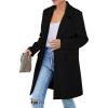 imagePRETTYGARDEN Womens 2025 Spring Fall Long Blazer Jackets Long Sleeve Lapel Pockets Loose Fit Work Casual Blazers OuterwearBlack