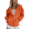 imagePRETTYGARDEN Womens 2025 Zip Up Y2K Hoodies Casual Long Sleeve Sweatshirts Fall Spring Track Jackets with PocketsOrange