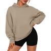 imagePRETTYGARDEN Womens Oversized Hoodies Fleece Sweatshirts Fall Fashion 2025 Long Sleeve Pullover Tops Y2k Winter ClothesKhaki