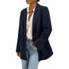 imagePRETTYGARDEN Womens Winter Corduroy Blazers Jackets Dressy Casual Ribbed Long Sleeve Lapel Fashion Work Business OuterwearNavy