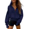 imagePRETTYGARDEN Womens Zip Up Y2K Hoodies 2025 Fall Fashion Long Sleeve Hooded Fleece Sweatshirts Casual Jacket Winter ClothesNavy Blue