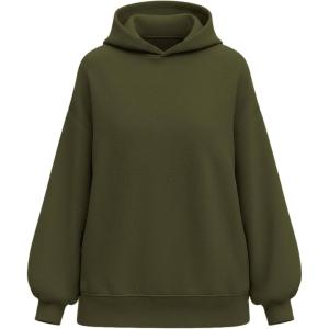 imagePRETTYGARDEN Hoodies for Women Oversized Pullover Sweatshirts 2025 Ruched Long Sleeve Casual Tops Fall Fashion Y2K ClothesArmy Green