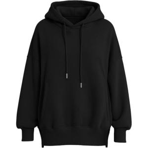 imagePRETTYGARDEN Womens 2025 Fall Fashion Oversized Hoodies Sweatshirt Fleece Long Sleeve Going Out Tops Trendy Winter ClothingBlack