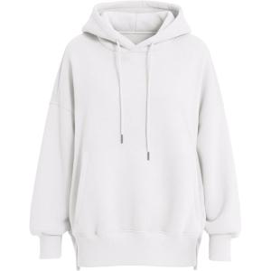 imagePRETTYGARDEN Womens 2025 Fall Fashion Oversized Hoodies Sweatshirt Fleece Long Sleeve Going Out Tops Trendy Winter ClothingWhite