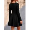 imagePRETTYGARDEN Fall Cocktail Dresses for Women Elegant Classy Wedding Guest 2025 Long Sleeve Homecoming Party A Line Mini DressBlack