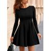 imagePRETTYGARDEN Fall Cocktail Dresses for Women Elegant Classy Wedding Guest 2025 Long Sleeve Homecoming Party A Line Mini DressBlack