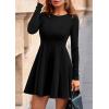 imagePRETTYGARDEN Fall Cocktail Dresses for Women Elegant Classy Wedding Guest 2025 Long Sleeve Homecoming Party A Line Mini DressBlack