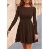 imagePRETTYGARDEN Fall Cocktail Dresses for Women Elegant Classy Wedding Guest 2025 Long Sleeve Homecoming Party A Line Mini DressBrown
