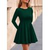 imagePRETTYGARDEN Fall Cocktail Dresses for Women Elegant Classy Wedding Guest 2025 Long Sleeve Homecoming Party A Line Mini DressDark Green