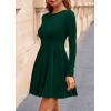 imagePRETTYGARDEN Fall Cocktail Dresses for Women Elegant Classy Wedding Guest 2025 Long Sleeve Homecoming Party A Line Mini DressDark Green