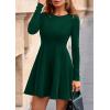 imagePRETTYGARDEN Fall Cocktail Dresses for Women Elegant Classy Wedding Guest 2025 Long Sleeve Homecoming Party A Line Mini DressDark Green
