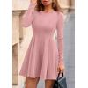 imagePRETTYGARDEN Fall Cocktail Dresses for Women Elegant Classy Wedding Guest 2025 Long Sleeve Homecoming Party A Line Mini DressPink