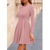 imagePRETTYGARDEN Fall Cocktail Dresses for Women Elegant Classy Wedding Guest 2025 Long Sleeve Homecoming Party A Line Mini DressPink