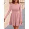 imagePRETTYGARDEN Fall Cocktail Dresses for Women Elegant Classy Wedding Guest 2025 Long Sleeve Homecoming Party A Line Mini DressPink