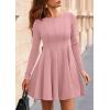 imagePRETTYGARDEN Fall Cocktail Dresses for Women Elegant Classy Wedding Guest 2025 Long Sleeve Homecoming Party A Line Mini DressPink