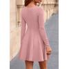imagePRETTYGARDEN Fall Cocktail Dresses for Women Elegant Classy Wedding Guest 2025 Long Sleeve Homecoming Party A Line Mini DressPink