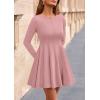 imagePRETTYGARDEN Fall Cocktail Dresses for Women Elegant Classy Wedding Guest 2025 Long Sleeve Homecoming Party A Line Mini DressPink