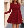 imagePRETTYGARDEN Fall Cocktail Dresses for Women Elegant Classy Wedding Guest 2025 Long Sleeve Homecoming Party A Line Mini DressRed