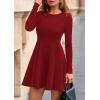 imagePRETTYGARDEN Fall Cocktail Dresses for Women Elegant Classy Wedding Guest 2025 Long Sleeve Homecoming Party A Line Mini DressRed