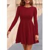 imagePRETTYGARDEN Fall Cocktail Dresses for Women Elegant Classy Wedding Guest 2025 Long Sleeve Homecoming Party A Line Mini DressRed