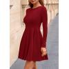 imagePRETTYGARDEN Fall Cocktail Dresses for Women Elegant Classy Wedding Guest 2025 Long Sleeve Homecoming Party A Line Mini DressRed
