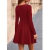 imagePRETTYGARDEN Fall Cocktail Dresses for Women Elegant Classy Wedding Guest 2025 Long Sleeve Homecoming Party A Line Mini DressRed