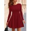 imagePRETTYGARDEN Fall Cocktail Dresses for Women Elegant Classy Wedding Guest 2025 Long Sleeve Homecoming Party A Line Mini DressRed
