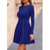 imagePRETTYGARDEN Fall Cocktail Dresses for Women Elegant Classy Wedding Guest 2025 Long Sleeve Homecoming Party A Line Mini DressRoyal Blue
