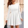 imagePRETTYGARDEN Fall Cocktail Dresses for Women Elegant Classy Wedding Guest 2025 Long Sleeve Homecoming Party A Line Mini DressWhite