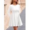 imagePRETTYGARDEN Fall Cocktail Dresses for Women Elegant Classy Wedding Guest 2025 Long Sleeve Homecoming Party A Line Mini DressWhite