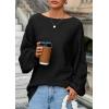 imagePRETTYGARDEN Fall Sweaters for Women 2025 Oversized Boat Neck Pullover Long Sleeve Knit Tops Cozy Winter Fashion ClothingBlack