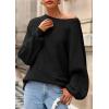 imagePRETTYGARDEN Fall Sweaters for Women 2025 Oversized Boat Neck Pullover Long Sleeve Knit Tops Cozy Winter Fashion ClothingBlack