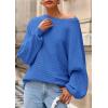 imagePRETTYGARDEN Fall Sweaters for Women 2025 Oversized Boat Neck Pullover Long Sleeve Knit Tops Cozy Winter Fashion ClothingBlue