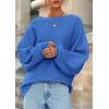 imagePRETTYGARDEN Fall Sweaters for Women 2025 Oversized Boat Neck Pullover Long Sleeve Knit Tops Cozy Winter Fashion ClothingBlue