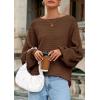 imagePRETTYGARDEN Fall Sweaters for Women 2025 Oversized Boat Neck Pullover Long Sleeve Knit Tops Cozy Winter Fashion ClothingBrown