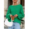 imagePRETTYGARDEN Fall Sweaters for Women 2025 Oversized Boat Neck Pullover Long Sleeve Knit Tops Cozy Winter Fashion ClothingGreen