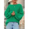 imagePRETTYGARDEN Fall Sweaters for Women 2025 Oversized Boat Neck Pullover Long Sleeve Knit Tops Cozy Winter Fashion ClothingGreen