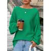 imagePRETTYGARDEN Fall Sweaters for Women 2025 Oversized Boat Neck Pullover Long Sleeve Knit Tops Cozy Winter Fashion ClothingGreen