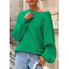 imagePRETTYGARDEN Fall Sweaters for Women 2025 Oversized Boat Neck Pullover Long Sleeve Knit Tops Cozy Winter Fashion ClothingGreen