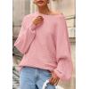 imagePRETTYGARDEN Fall Sweaters for Women 2025 Oversized Boat Neck Pullover Long Sleeve Knit Tops Cozy Winter Fashion ClothingPink