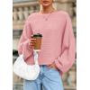imagePRETTYGARDEN Fall Sweaters for Women 2025 Oversized Boat Neck Pullover Long Sleeve Knit Tops Cozy Winter Fashion ClothingPink
