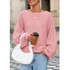 imagePRETTYGARDEN Fall Sweaters for Women 2025 Oversized Boat Neck Pullover Long Sleeve Knit Tops Cozy Winter Fashion ClothingPink