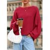 imagePRETTYGARDEN Fall Sweaters for Women 2025 Oversized Boat Neck Pullover Long Sleeve Knit Tops Cozy Winter Fashion ClothingRed