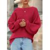 imagePRETTYGARDEN Fall Sweaters for Women 2025 Oversized Boat Neck Pullover Long Sleeve Knit Tops Cozy Winter Fashion ClothingRed