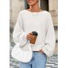 imagePRETTYGARDEN Fall Sweaters for Women 2025 Oversized Boat Neck Pullover Long Sleeve Knit Tops Cozy Winter Fashion ClothingWhite