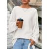 imagePRETTYGARDEN Fall Sweaters for Women 2025 Oversized Boat Neck Pullover Long Sleeve Knit Tops Cozy Winter Fashion ClothingWhite